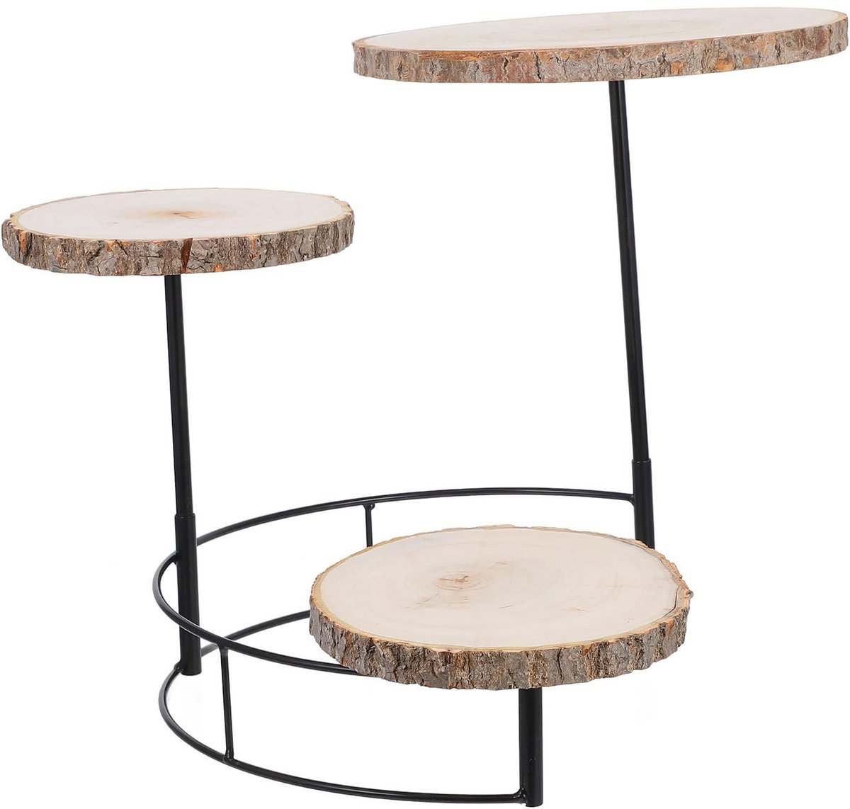 aladdien - Houten Taartstandaard - Meerdere Niveaus - Elegante Presentatie - Khaki - Cupcake Houder - Perfect voor Feesten - Rond