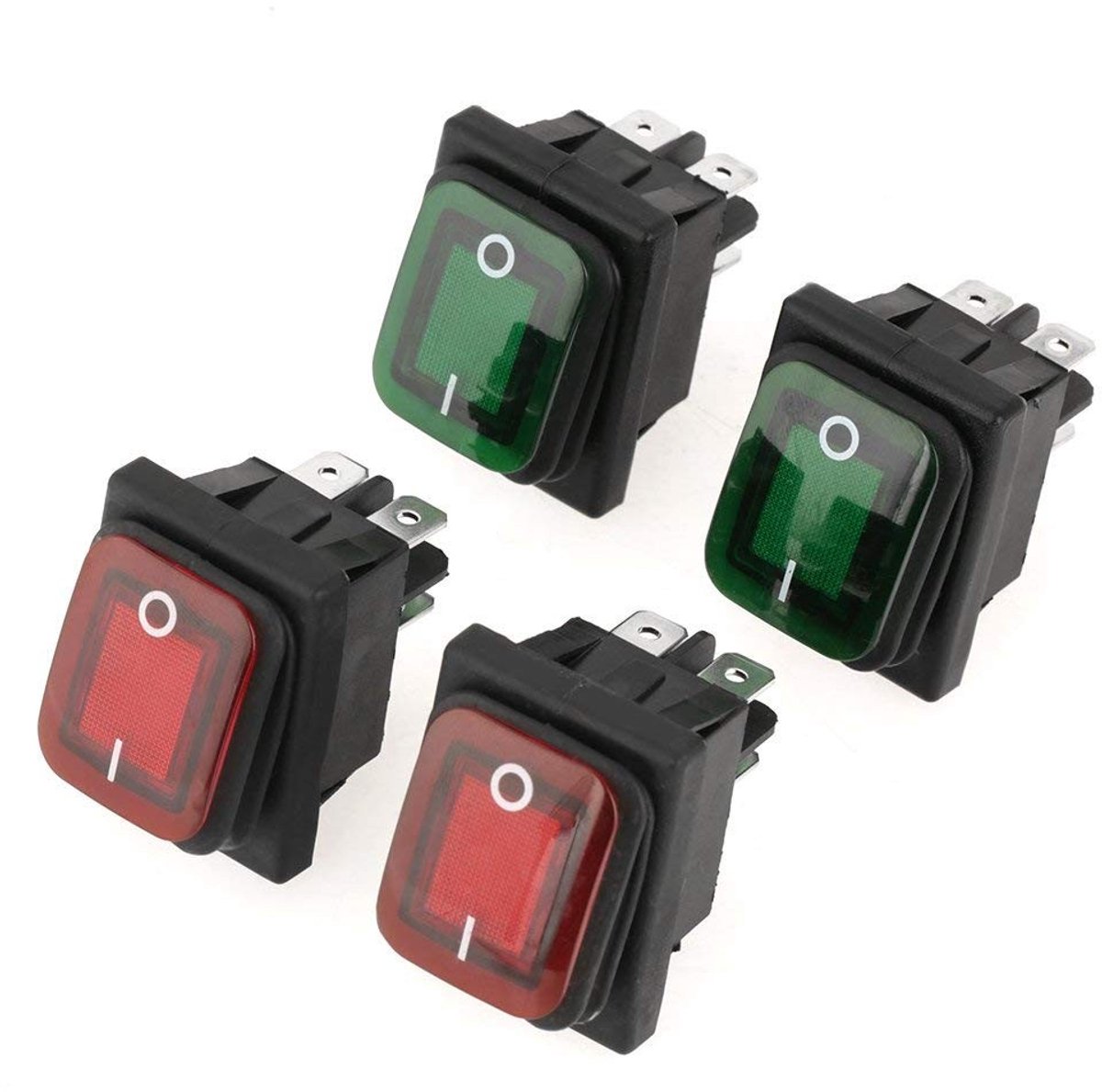SPHProducts - Waterproof Mini Rocker Switch - Toggle Switch Set - Betrouwbare 6A 250V ON-OFF Schakelaar - 4 Stuks - Ideaal voor Elektronische Toepassi