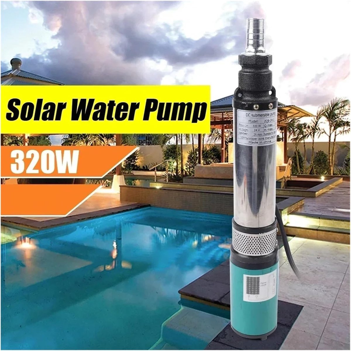 Elektrische Waterpomp - Zonnepomp Boerderijpomp - Tuin Irrigatie - Roestvrij Staal Gietijzer - 25 Meter Opvoerhoogte - Niet gespecificeerd thumbnail 3