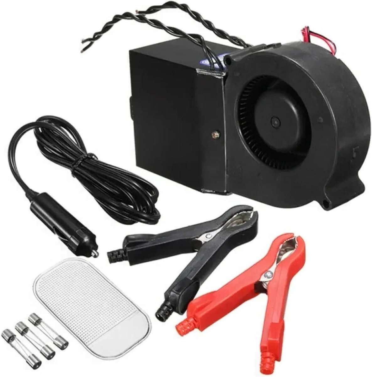 Draagbare Verwarmer Auto Ontdooier Snel Interieur Opwarmen Dubbele Turbine 12V 24V Zwart