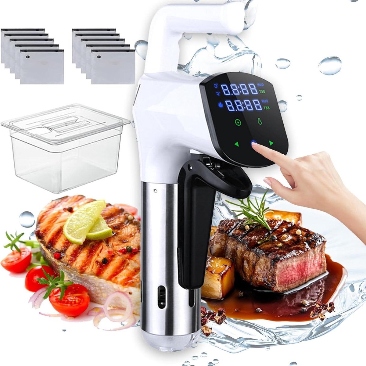 Sous vide apparaat - Precisie koker - Perfect koken - Digitaal LED display - Tot 20L - Wit