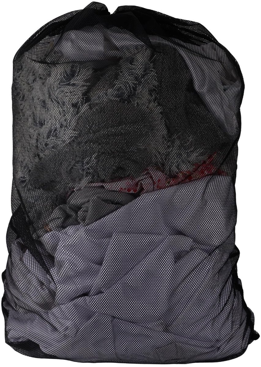 aladdien - Grote Net Waszak 60x90cm - Waszak met Trekkoord - Zwart - Machinewasbaar - Geschikt voor Kleding - Ideaal voor Thuis en Reizen