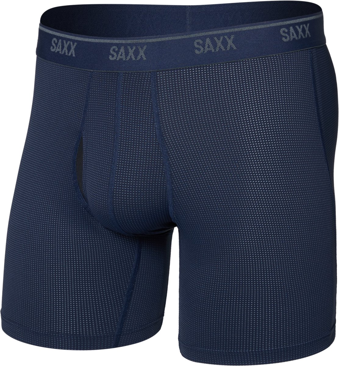 SAXX Heren Boxershort Quest Quick-Dry Mesh - Boxer met BallPark Pouch® - Onderbroek Sneldrogend & lichtgewicht - Donkerblauw - S