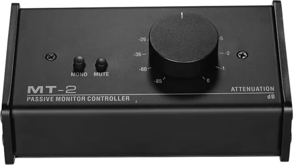 Monitorcontroller - Audio Mixer - Muziek Productie - XLR en 3.5mm In/Uit - 15.5 x 8.5 x 6cm - Zwart