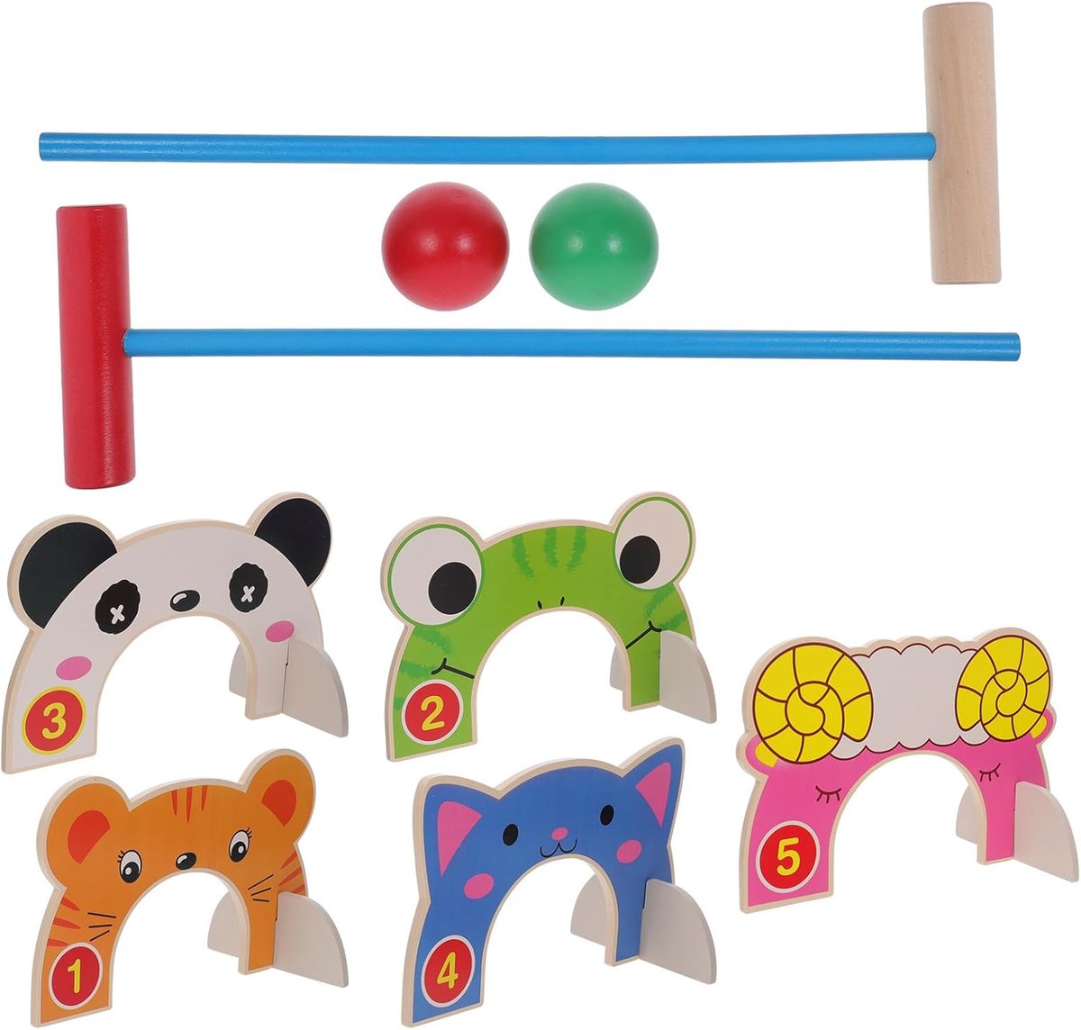 Poortbal Speelgoed - Croquet Set - Kinderspel Buiten - Compleet Houten Spel - 41 x 12 x 3 cm