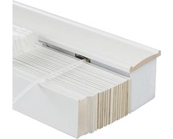 Houten jaloezieën - Horizontale raambekleding - Zonwering en privacy - 50mm lamellen op maat - 140x260cm - Wit