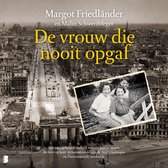 Livre "La femme qui n'abandonna jamais" avec photo de Margot Friedländer et Malin Schwerdtfeger, devant un paysage urbain de Berlin en ruines.