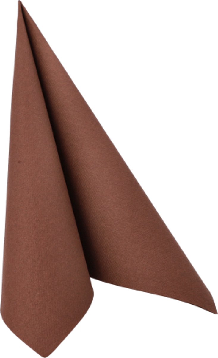 5x 50 Servetten ROYAL Collection 1/4 vouw 40 cm x 40 cm bruin