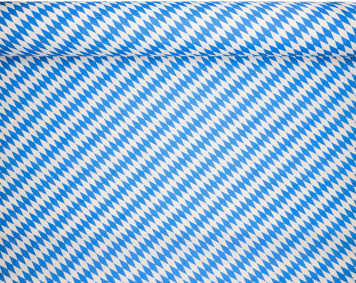 5x Tafelkleed papier met damastprint 50 m x 1 m Beiers blauw