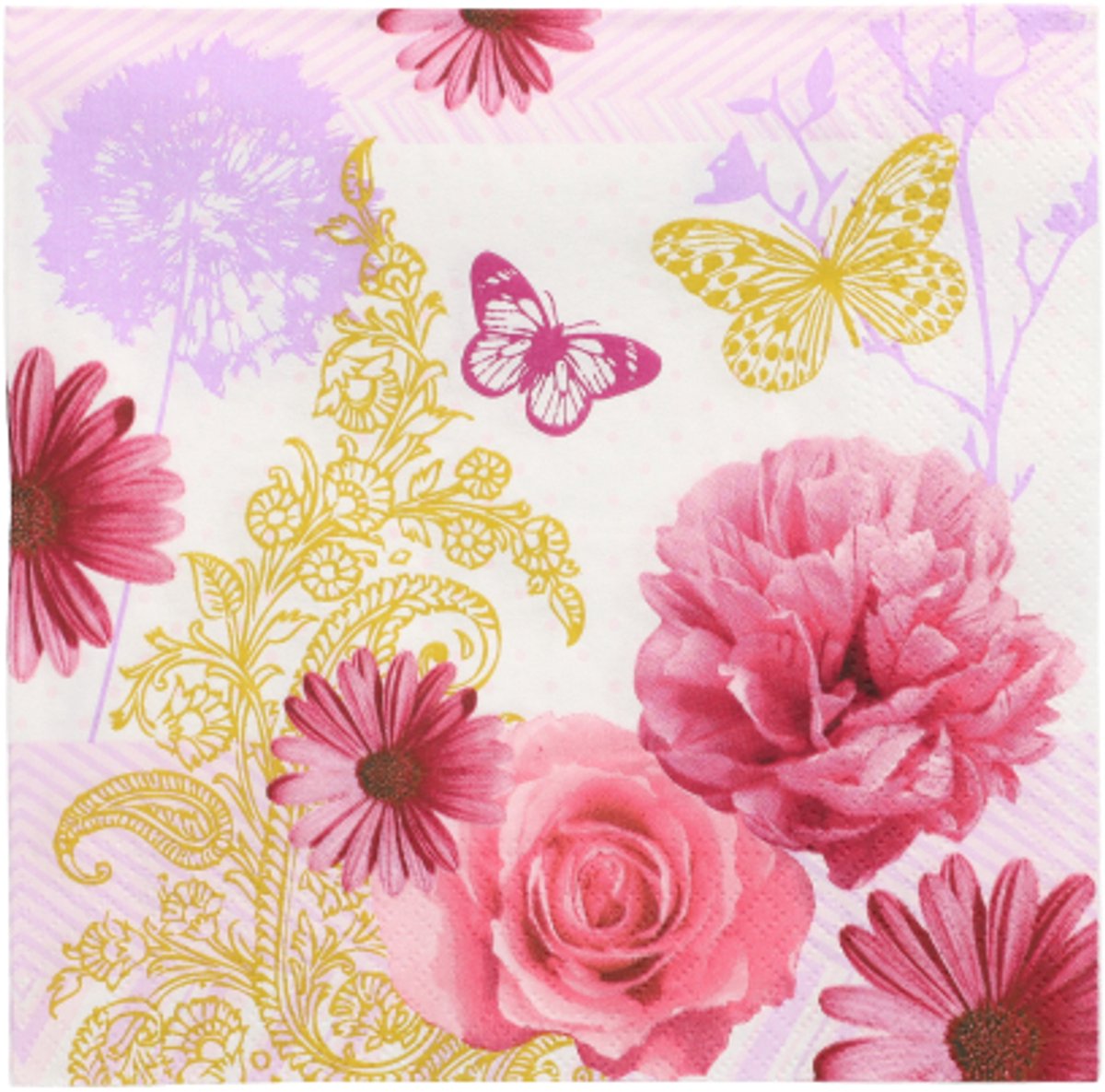 10x 20 Servetten 3-laags 1/4 vouw 33 cm x 33 cm Charlene