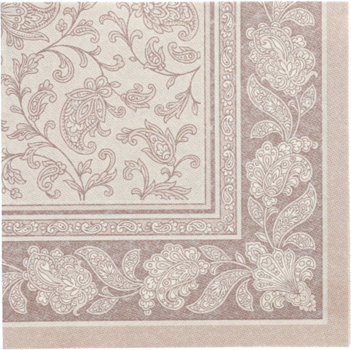 5x 50 Servetten ROYAL Collection 1/4 vouw 40 cm x 40 cm mocca Ornaments