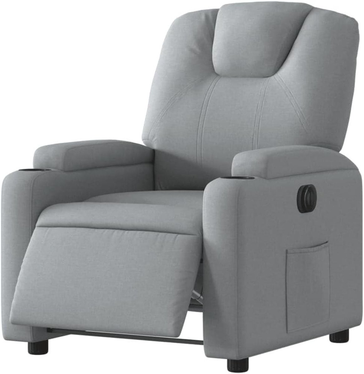 Elektrische Fauteuil - Verstelbare Stoel - Ontspannen Thuis - Twee Ligstanden - 57cm Zitdiepte - Lichtgrijs