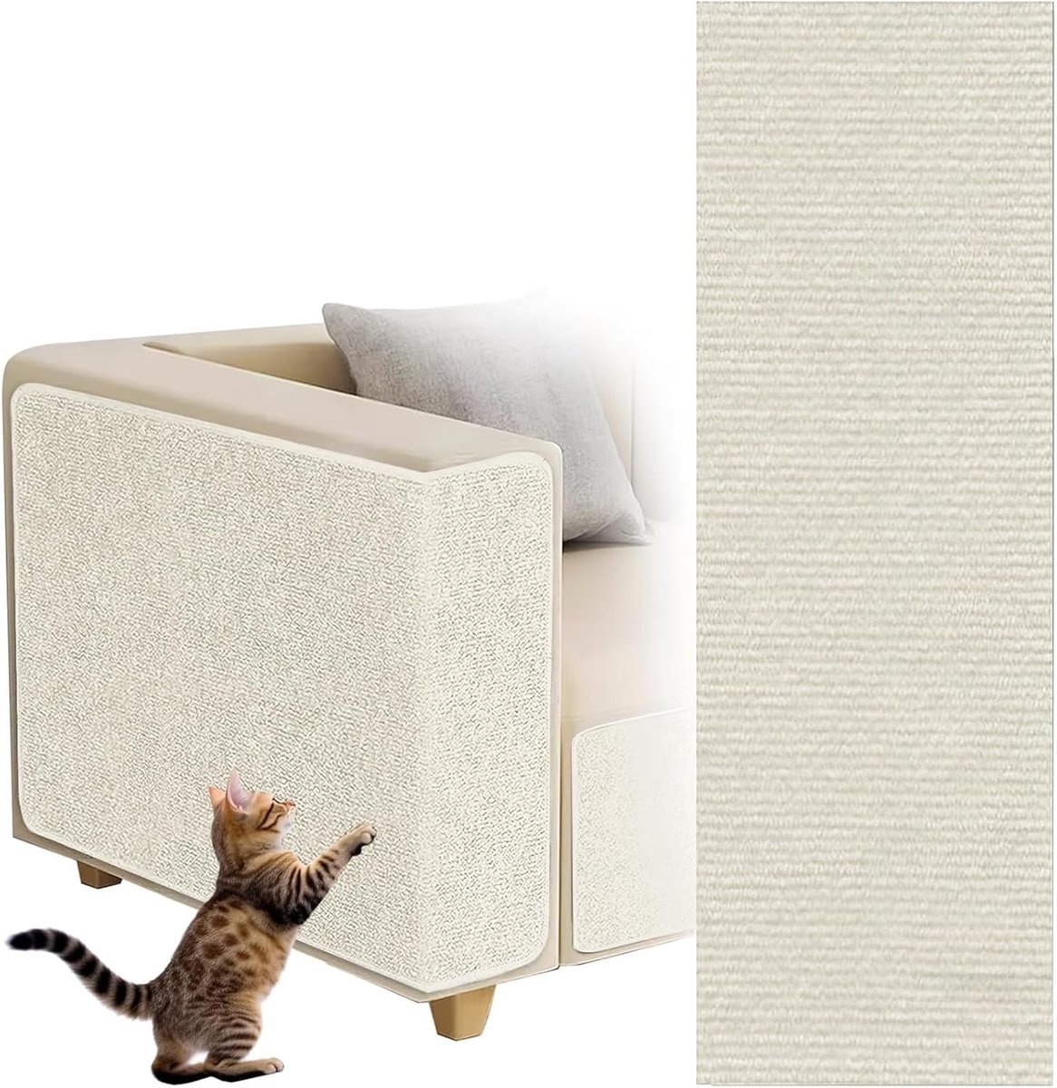 Krabmat Kat - Zelfklevend Krabkleed - Meubels Beschermen - Op Maat Te Knippen - 40 x 200 cm - Beige