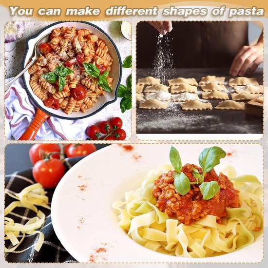 Pastamaker Set - Pastagereedschap - Zelfgemaakte Pasta - 14 Delig - Natuurlijk Hout van Pastamaker — afbeelding 3