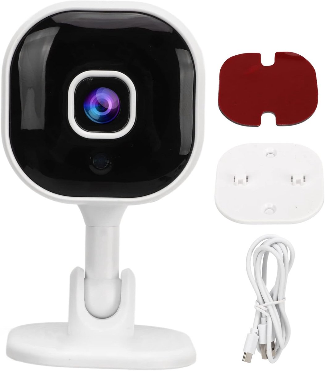 Draadloze Beveiligingscamera - Wifi Camera - Thuisbewaking - 1080P HD Nachtzicht - 9.8 x 6.6 x 5.9 cm - Wit