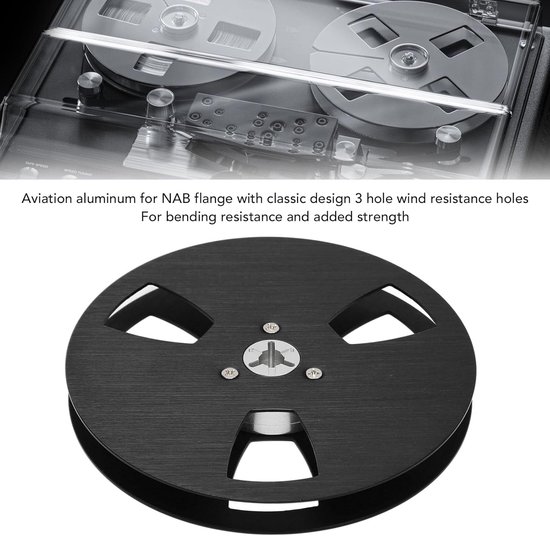 Lege Spoel - Audioband Haspel - Tape Speler - Universele 3-gaats - 5 Inch Diameter - Zwart van Merkloos — afbeelding 3