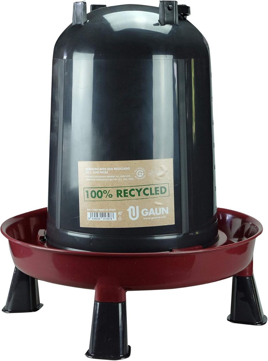 Pluimveedrinkbak - Kippen Drinkbak - Voeding en Water - Gemaakt van Gerecycled Materiaal - Tot 10 Liter - Multicolor