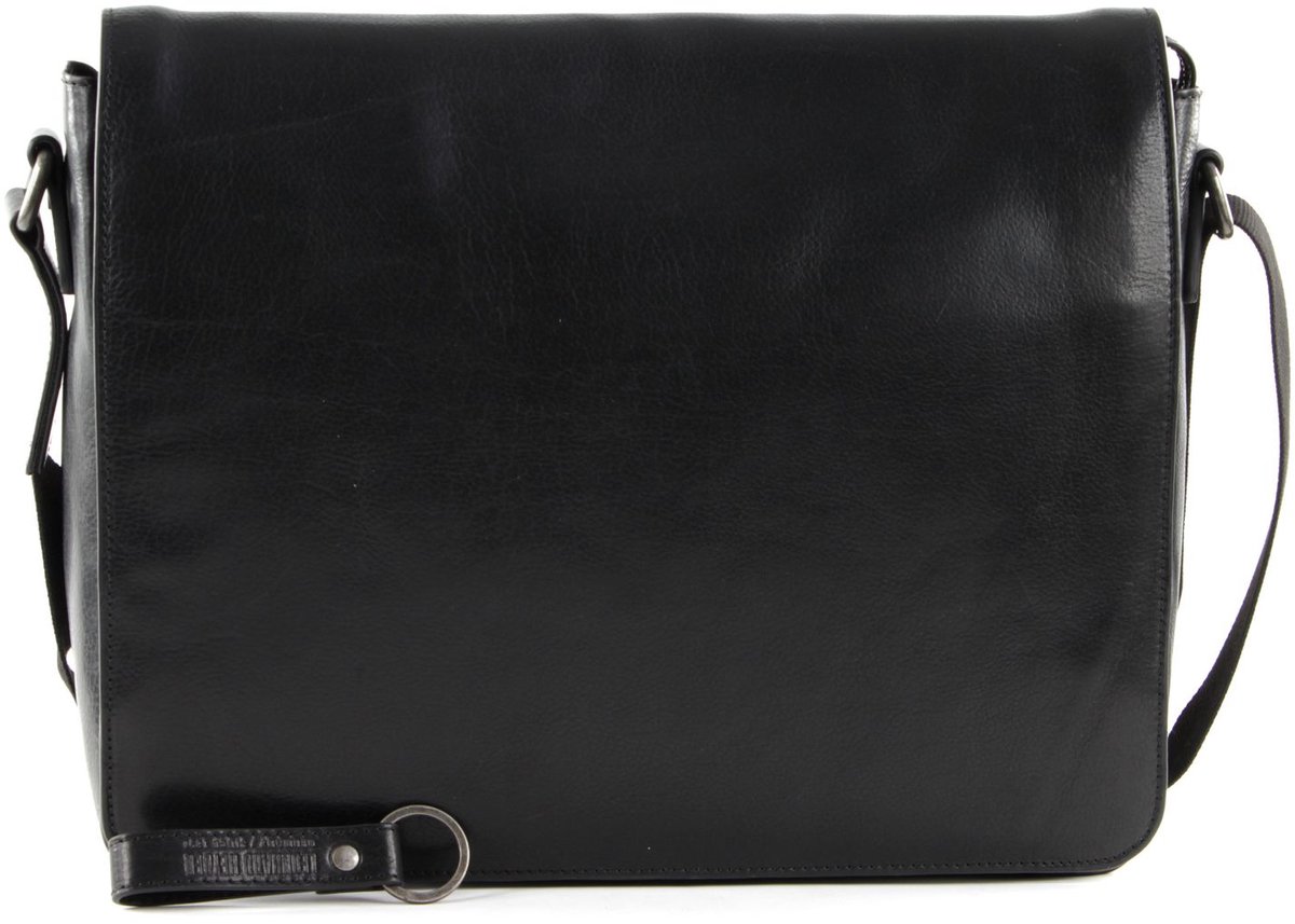 LEONHARD HEYDEN Leren schoudertas laptoptas met laptopvak Roma Umhängetasche 5379 Schwarz zwart