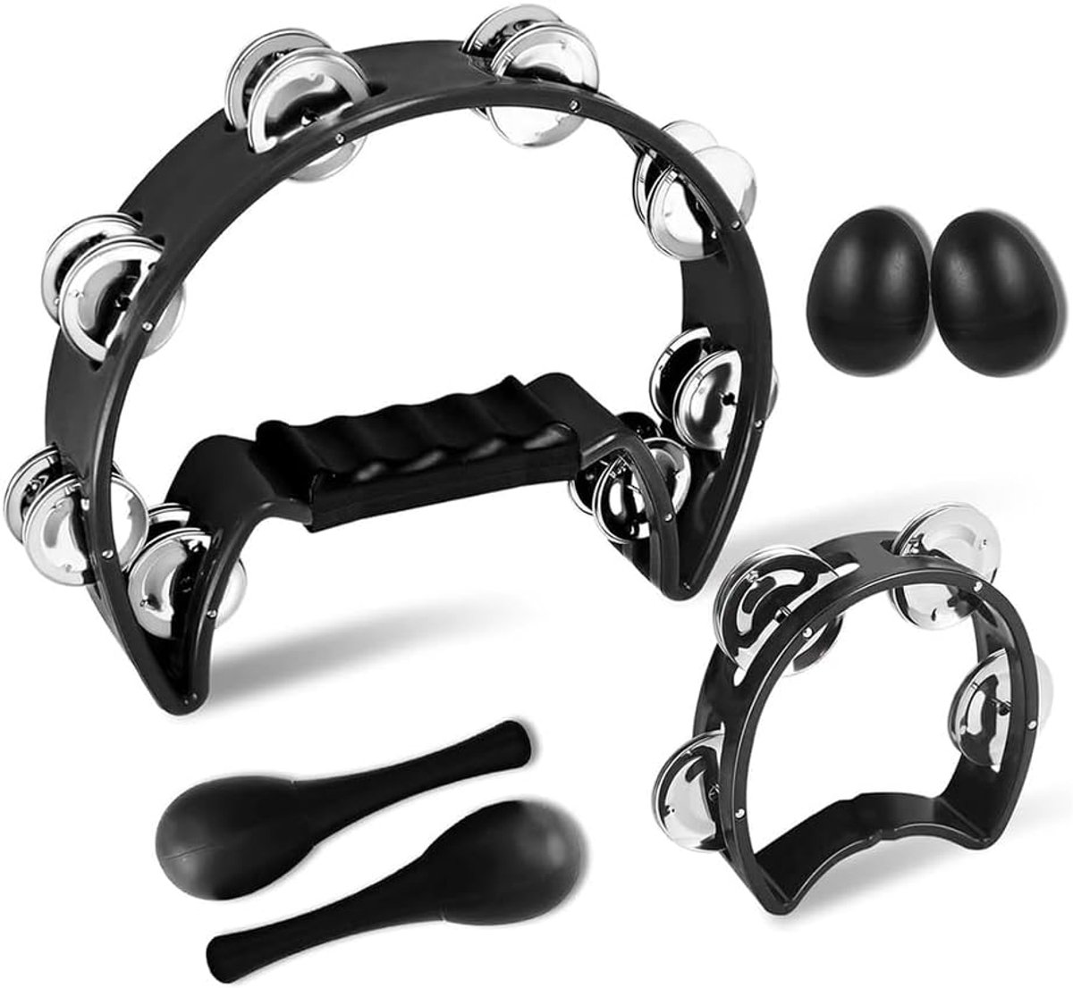 Percussie Instrument Set - Hand Percussie - Muziek Maken - Complete Set - 15x8x10 cm - Zwart