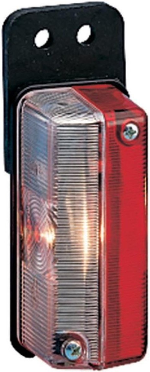 HELLA 2XS 005 020-011 marker light - side light - trailer - caravans - halogen - 12/24V - mounting - ECE/ADR/GGVS - light disc colour: crystal clear/red - side mount/left/right