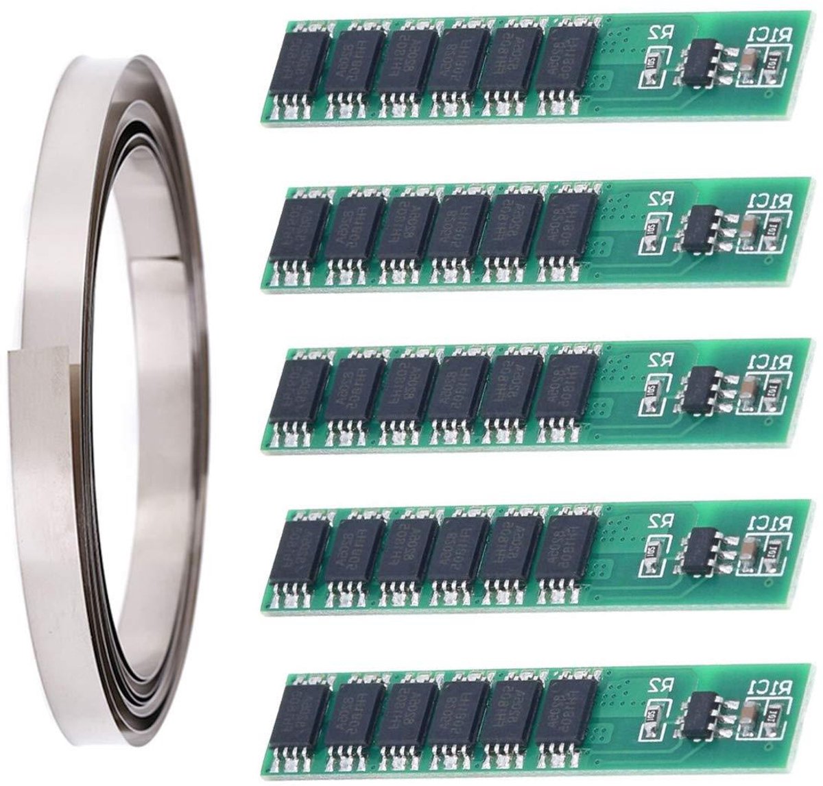 Lithium Batterij Bescherming - BMS PCB Module - Batterij Veiligheid - Overlaad Bescherming - 35x7.6x2mm - Zwart Groen
