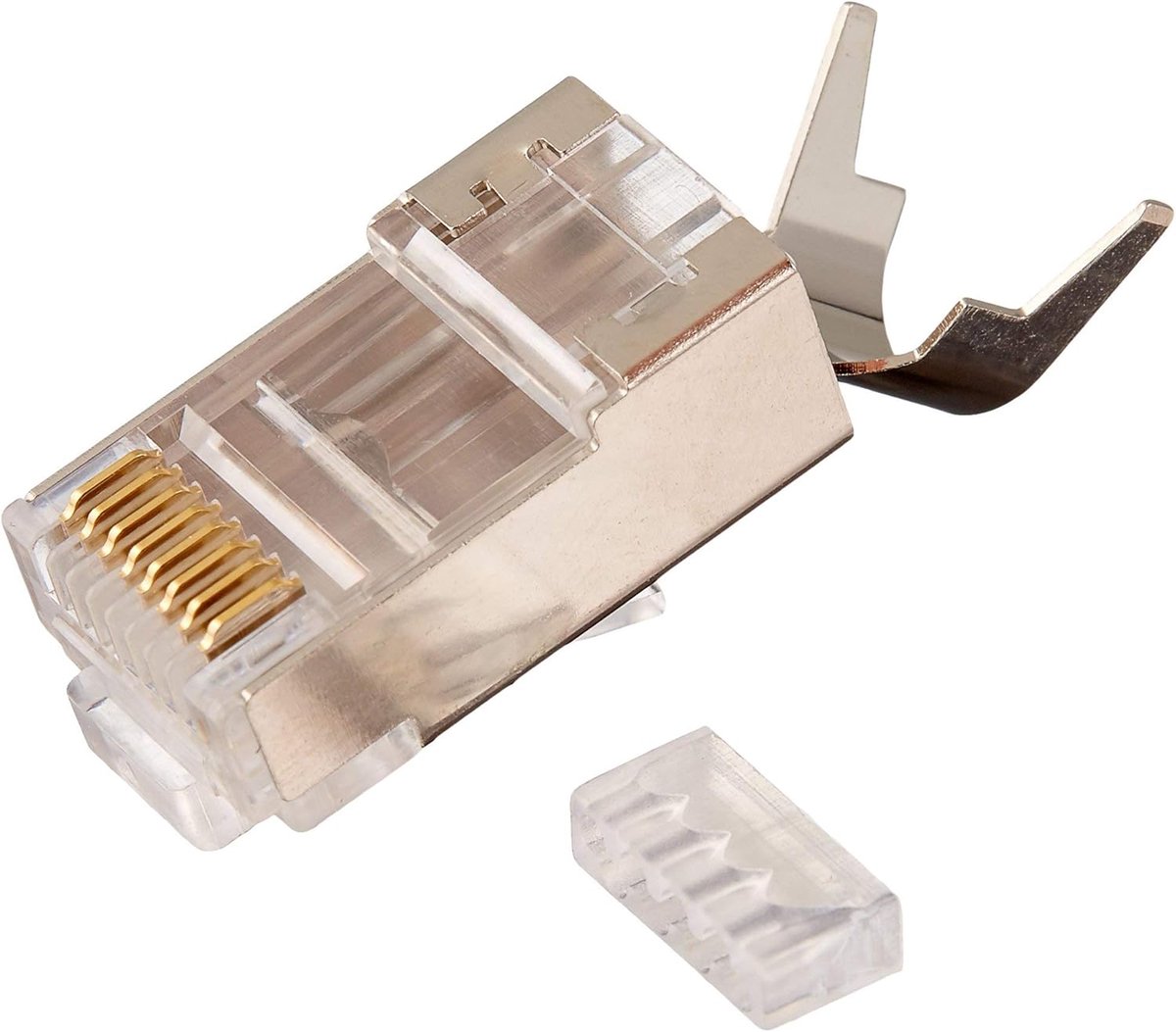 RJ45 Connectoren - Netwerk Connectoren - Netwerk Installatie - Cat6A 10 Gig - 100 Stuks - Chroom