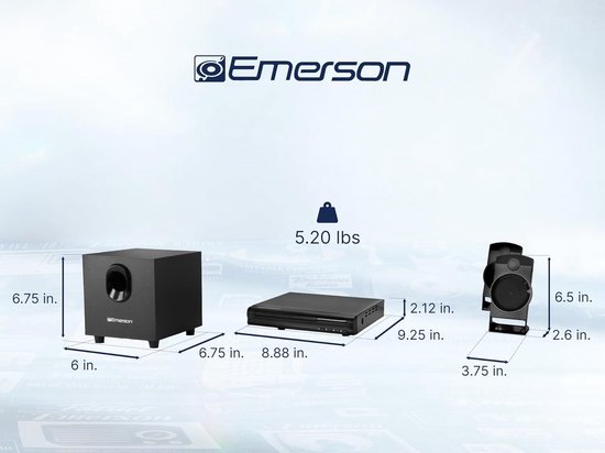Home Cinema Systeem - Dvd Speler - Thuisbioscoop Ervaring - 2.1 Kanaals Geluid - 23cm Hoog - Zwart — afbeelding 2