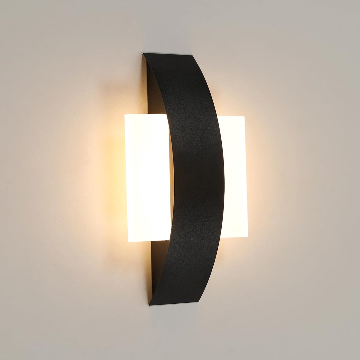LED Wandlamp - Pared Lamp - Binnenverlichting - Energiezuinig - 27x22x6 cm - Zwart