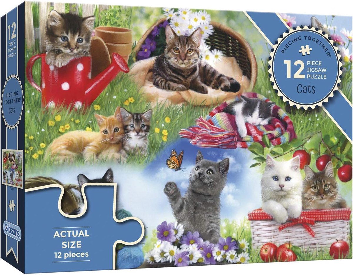 XXL Puzzel Katten - Legpuzzel Dieren - Ontspanning Thuis - Grote Stukken - 28.5 x 20.5 cm