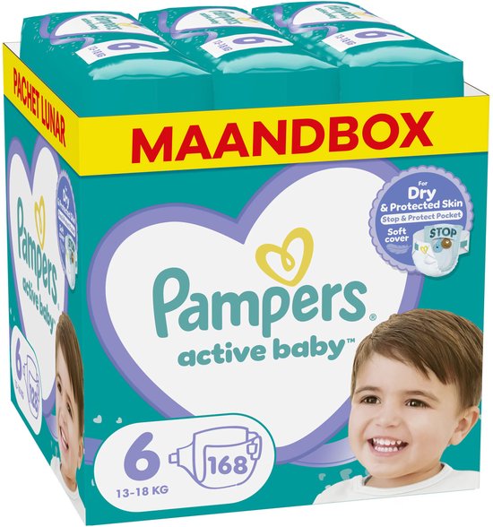 Pampers - Baby Dry - Maat 6 - Maandbox - 168 stuks - 13/18KG