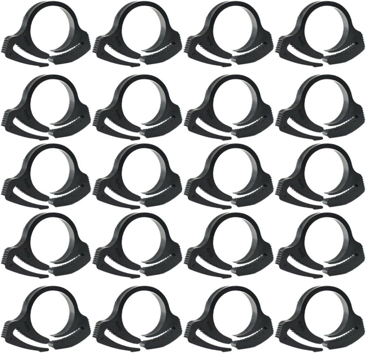 Slangklemmen Set - Klemmen Set - Bevestigen Slangen - UV-gestabiliseerd Kunststof - 40 Stuks - Zwart