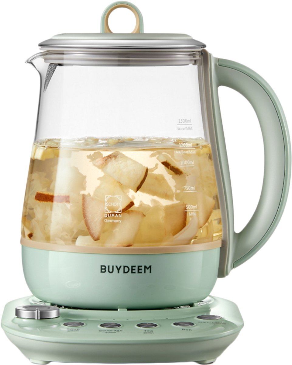 BUYDEEM K1594T - Multifunctioneel Kookapparaat - Cozy Greenish - 1,5L - Voor Soep en Yoghurt
