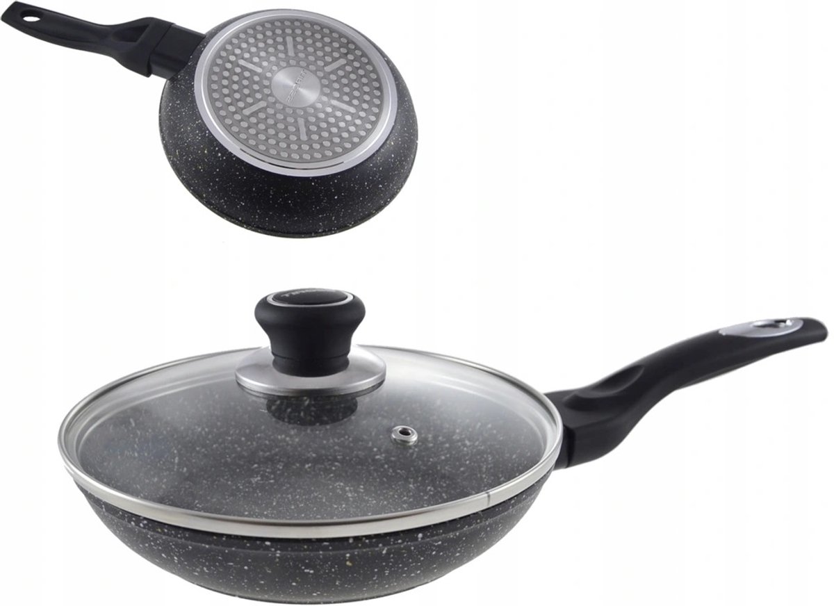 Tiross TS-1255P - Marmelade Koekenpan - 26cm - Glasdeksel - Ergonomische Handgreep