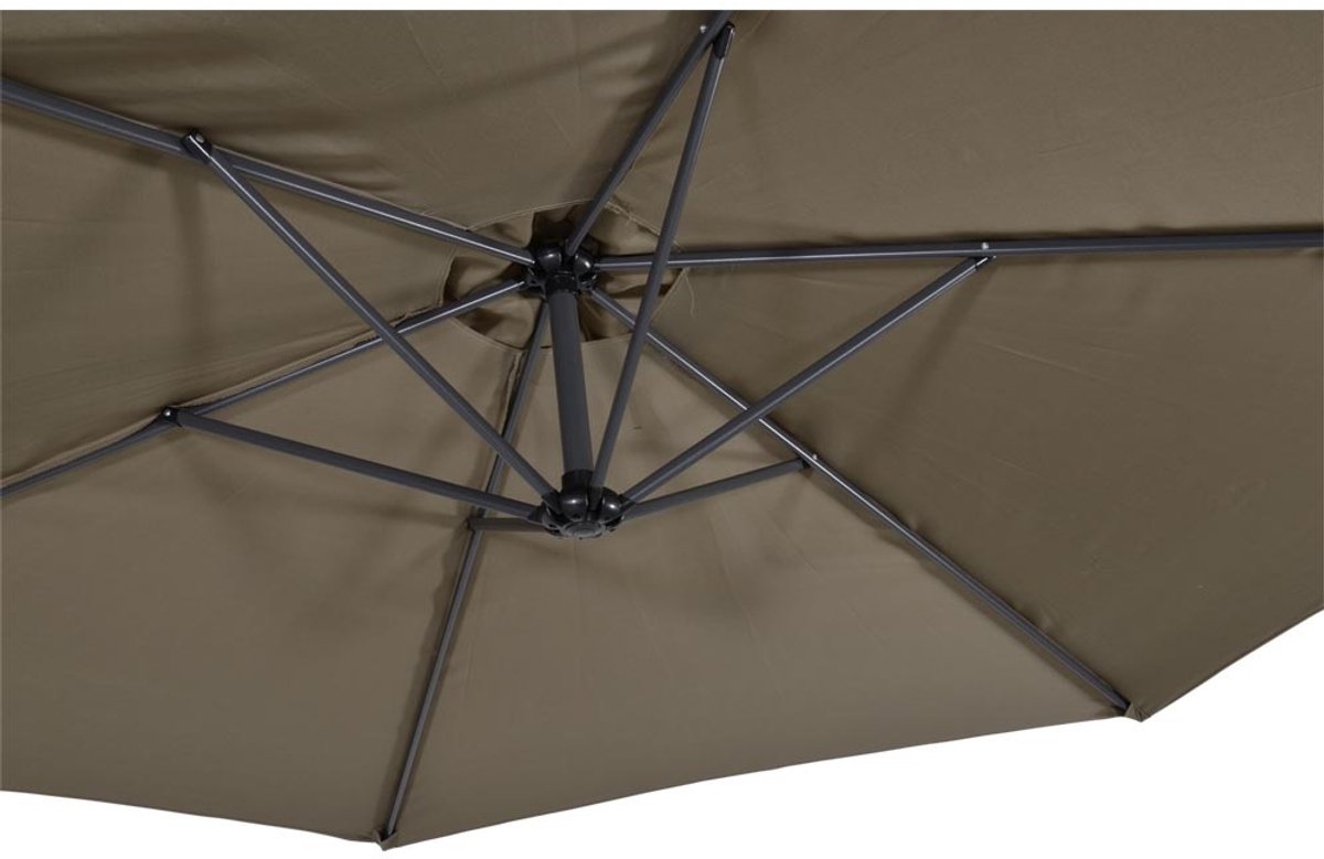 Lesli Living Push-up parasol Gemini - Taupe - Ø300cm