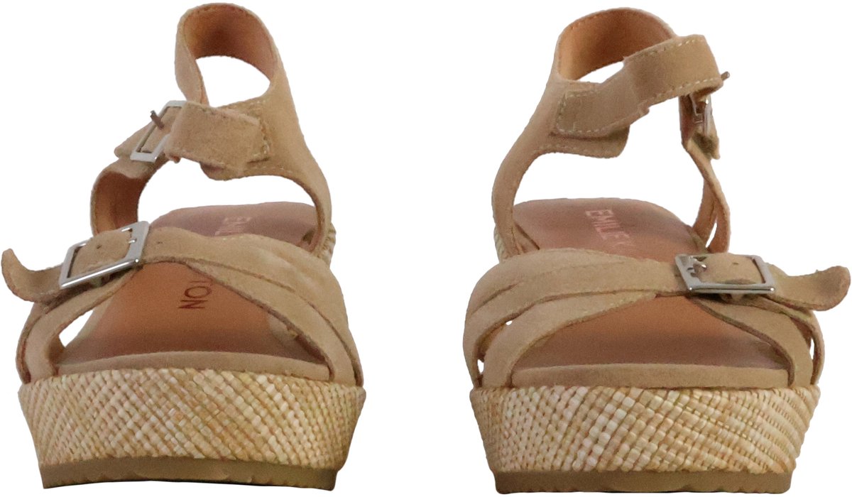 Esabel leren sandalen met sleehak