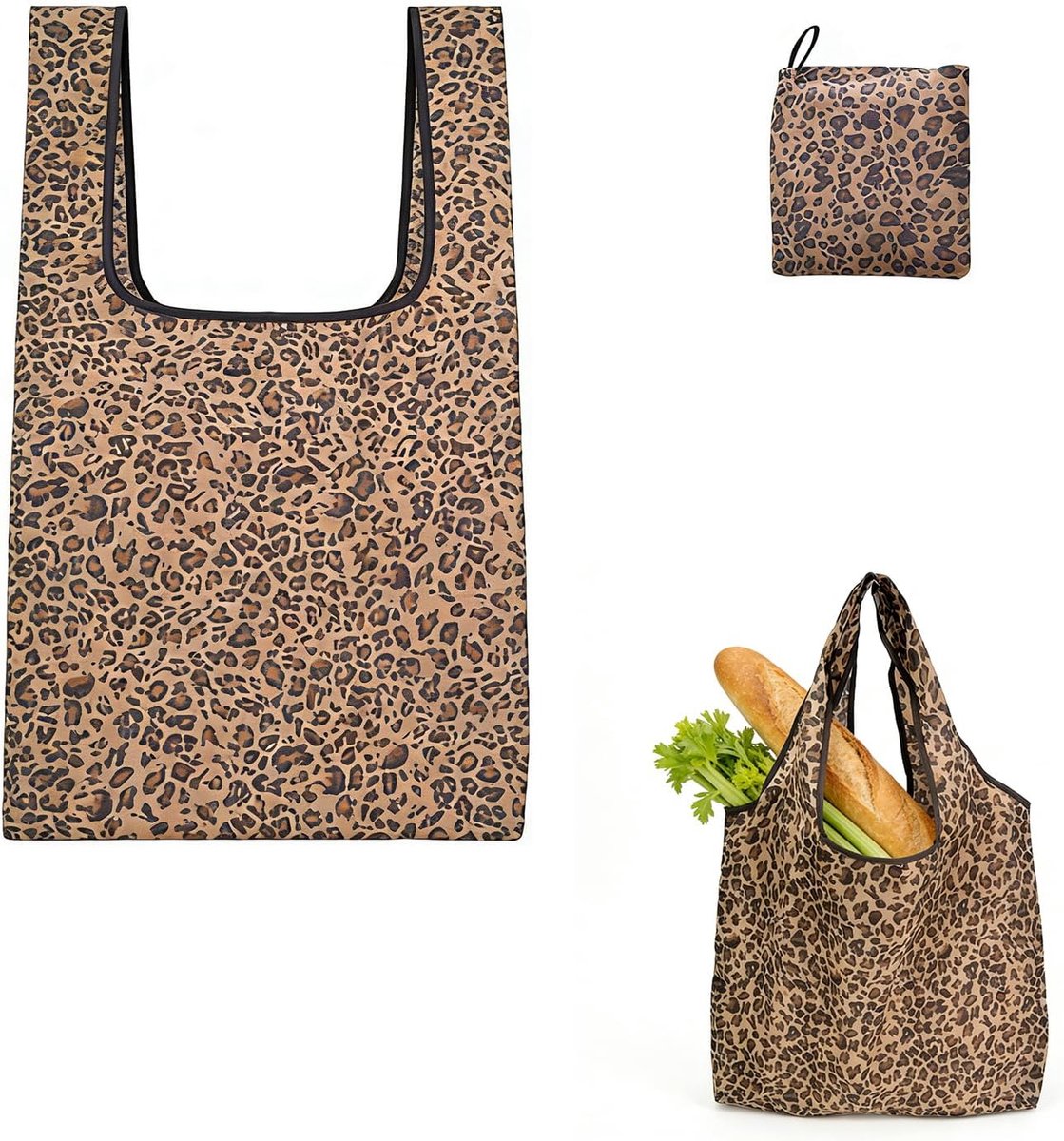 Leo Shopper - Nylon Tas - Dagelijks Gebruik - Opvouwbaar Lichtgewicht - 10 x 10 x 1 cm