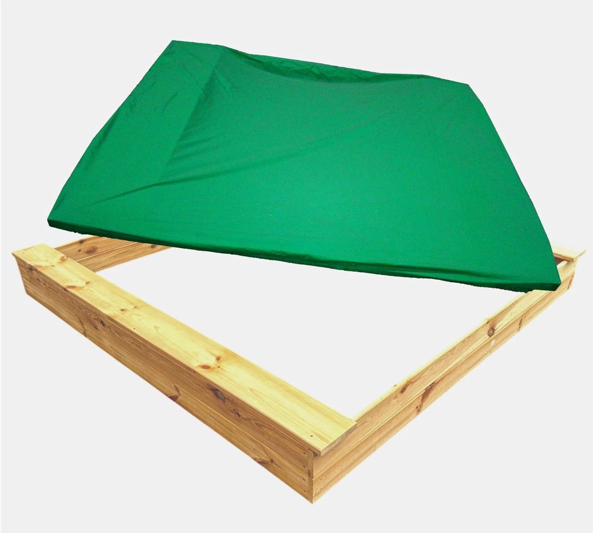 Houten Zandbak - Speelbak Buiten - Kinderen Spelen - Inclusief Afdekhoes - 180x180cm - Natuurlijk Hout
