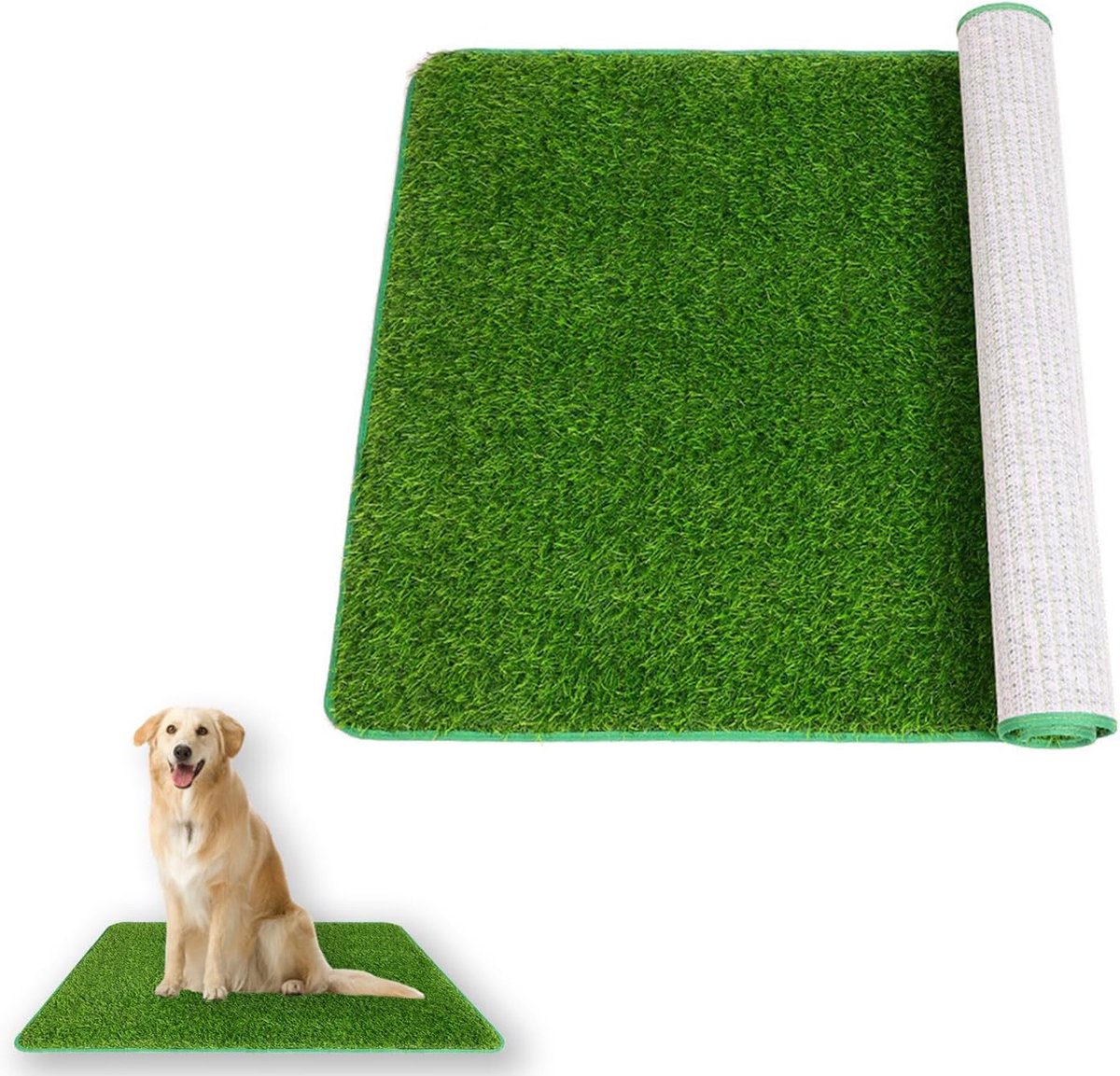 Kunstgras Trainingskussen - Hondenplasmat Puppy - Zindelijkheidstraining Hond - Wasbaar Herbruikbaar - 46 x 70 cm - Groen