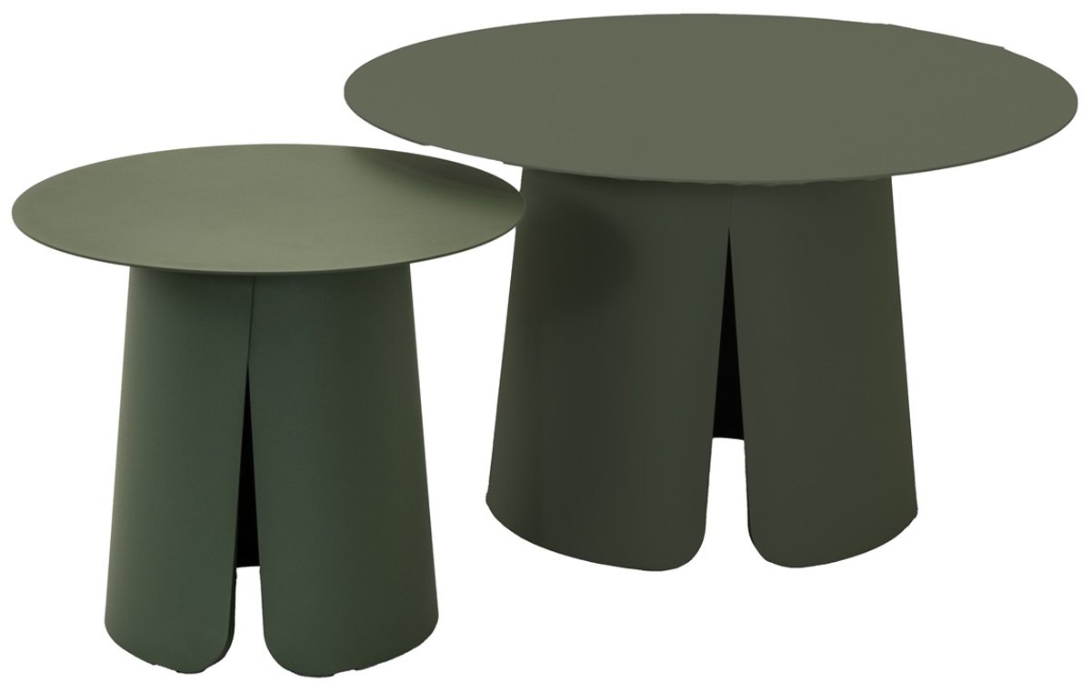 Lesli Living - Sidetable Oslo - Groen - Ø45x39cm