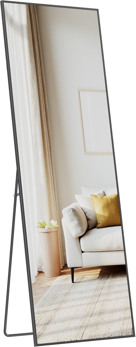 SONGMICS - Spiegel - Spiegel staand - Aluminiumlegering Frame - Voor Slaapkamer Woonkamer Garderobe