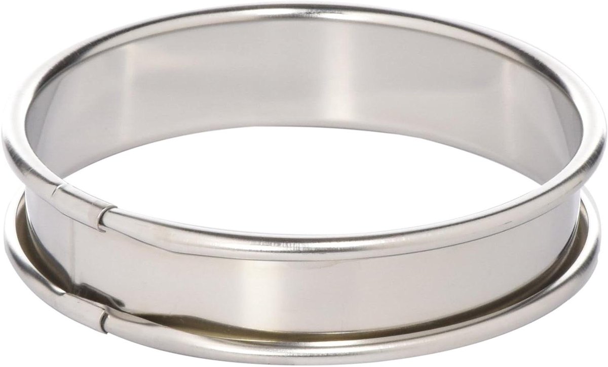 Taartring Gedraaide Rand - Taartvorm Ring - Bakken Maken - Roestvrij Staal - 8x2.2 cm