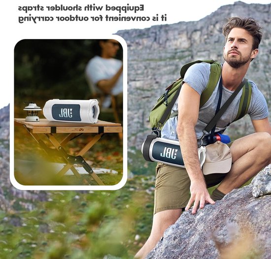 Zachte silicone hoes voor JBL Flip 7 draagbare luidspreker met schouderriem en fietsbevestiging - Bescherming, duurzaamheid en stijl (Grijs) — afbeelding 4