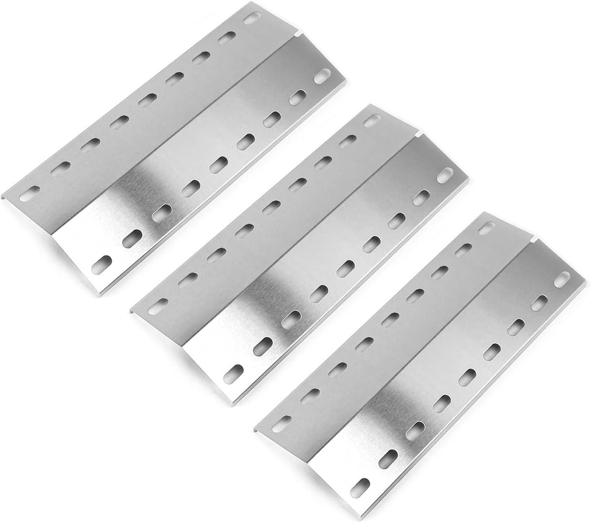 Universele Branderkap 39.5 x 12.5 cm voor Diverse Grillmerken, RVS Vlamverdeler, Set van 3, Geschikt voor Enders Kansas en Landmann Grillchef