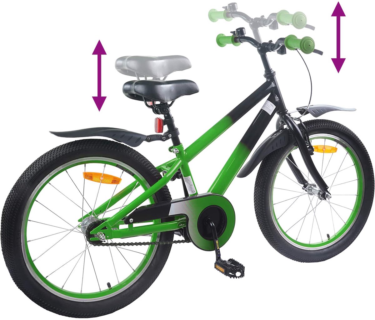 VidaXL Kinderfiets 20 Inch voor 6-11 jaar oud Blauw Zwart