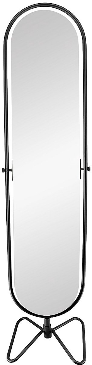Vente-unique Draaibare staande spiegel in metaal - H 169 x B 40 cm - Zwart - ASATU