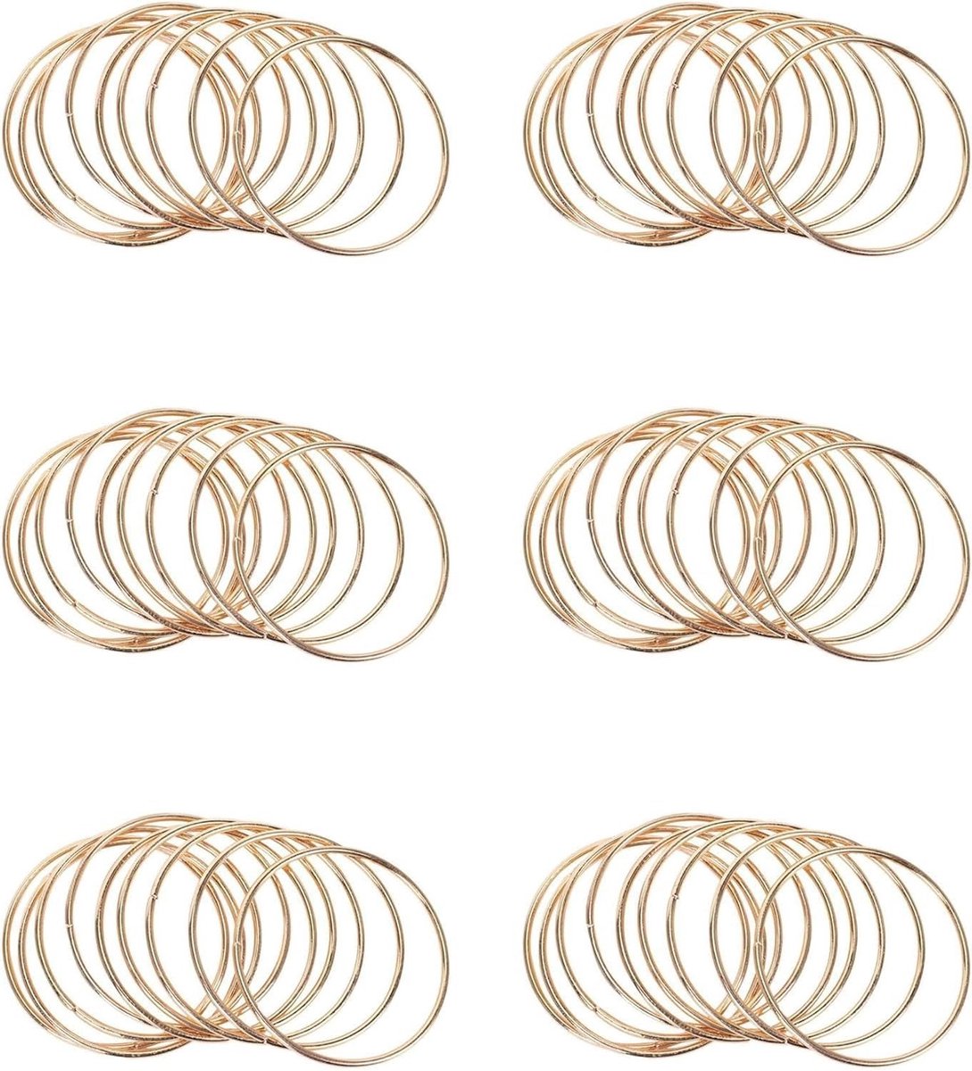 Set van 60 Metalen Ringen met Dromenvanger, Goudkleurig 7.5 cm, Macramé Ringen voor Dromenvangers en Creatieve Projecten