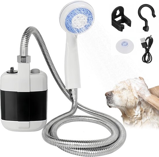 Douche Portable Camping – Pompe 6000 MAh, écran Température, Seau 25 L, 3 Jets, Recharge USB