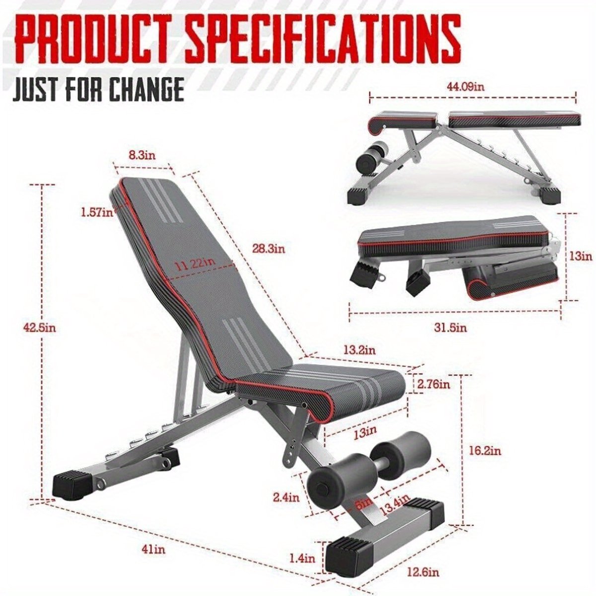 Dumbbell gewicht bench training afnemen fitness volledige lichaamssterkte workout gym – foto 4