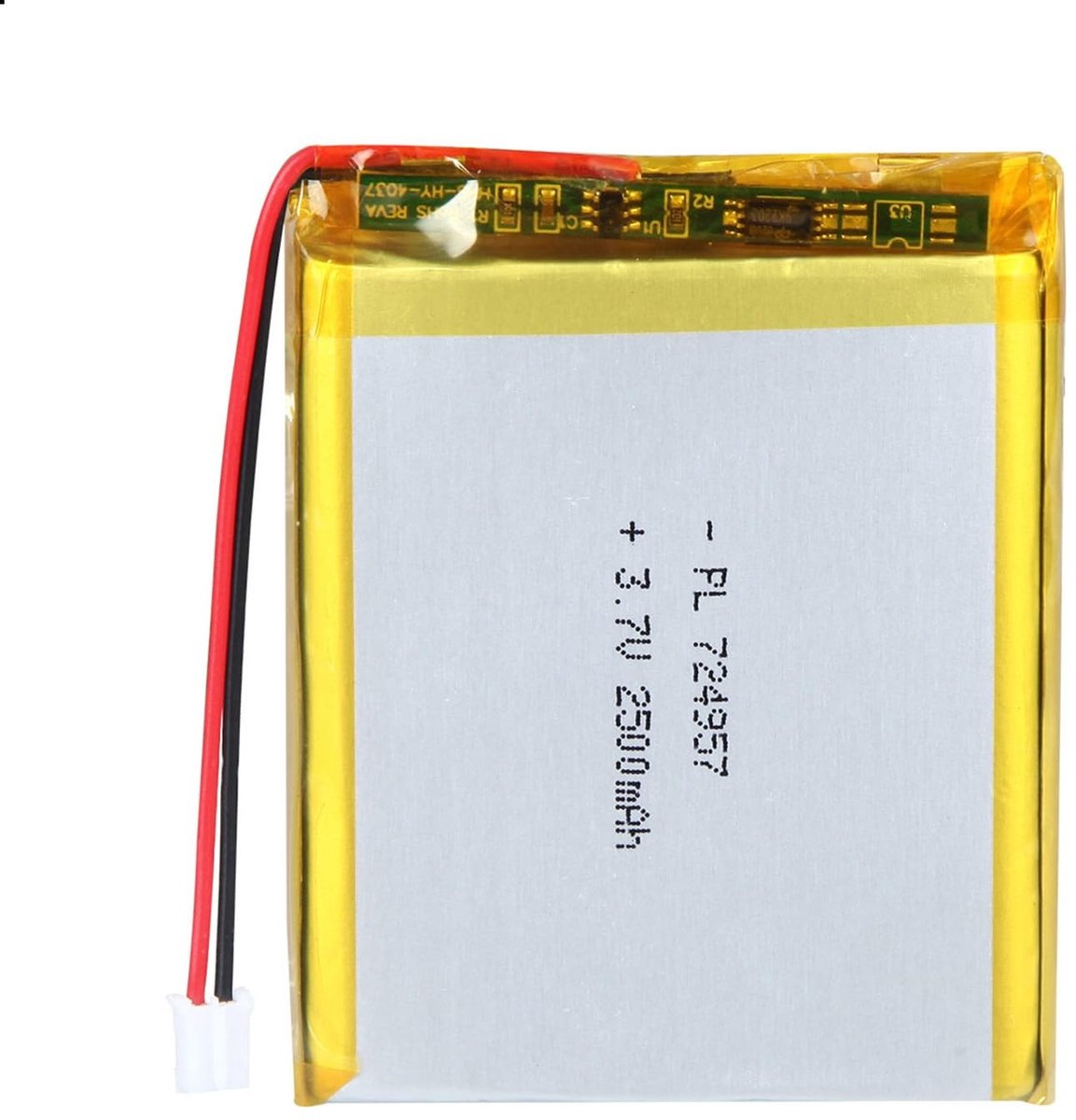 Allecto - Oplaadbare Batterij - Lithium-polymeer - 2500 mAh - 3,7 V - Accu voor Elektronische Apparaten - 2P-PH Aansluiting - Compact Formaat