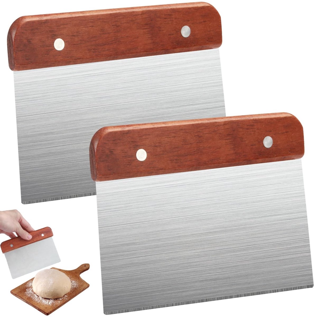 Allecto - Deegschraper - Keukenspatel - 2 Stuks - 15 cm - Voedselveilig - Perfect voor Deeg, Pizza en Koekjes